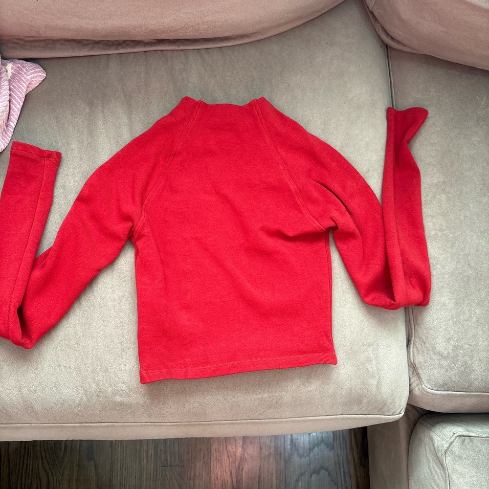 Zara Vibrant Red Crew Neck Sweater